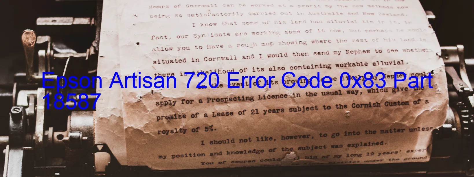 Epson Artisan 720 Error Code 0x83 Part 18587