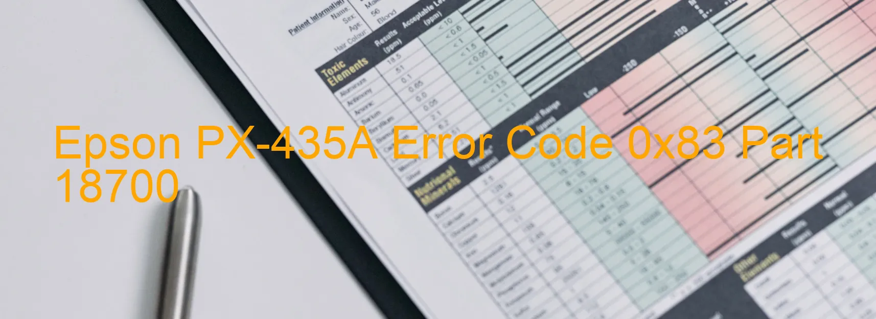 Epson PX-435A Error Code 0x83 Part 18700