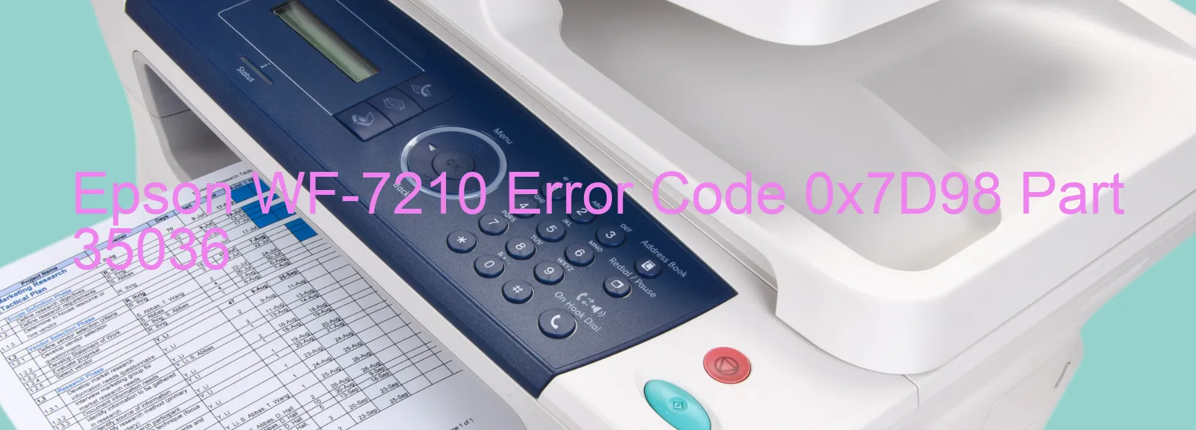 Epson WF-7210 Error Code 0x7D98 Part 35036