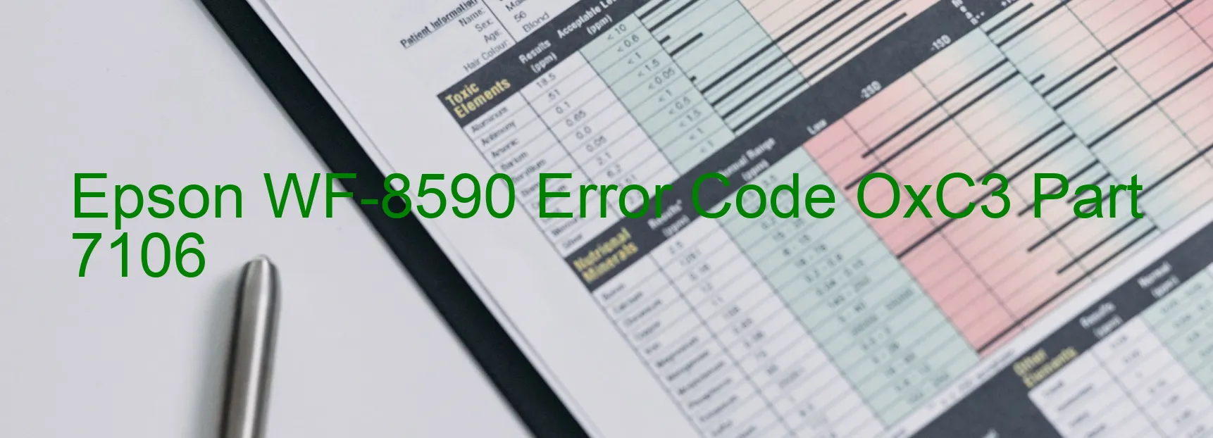 Epson WF-8590 Error Code OxC3 Part 7106