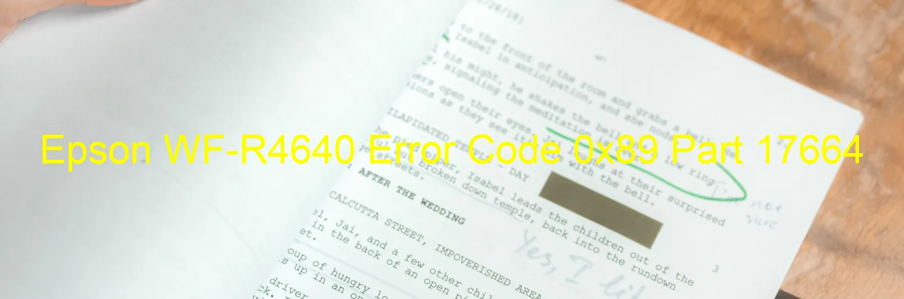 Epson WF-R4640 Error Code 0x89 Part 17664