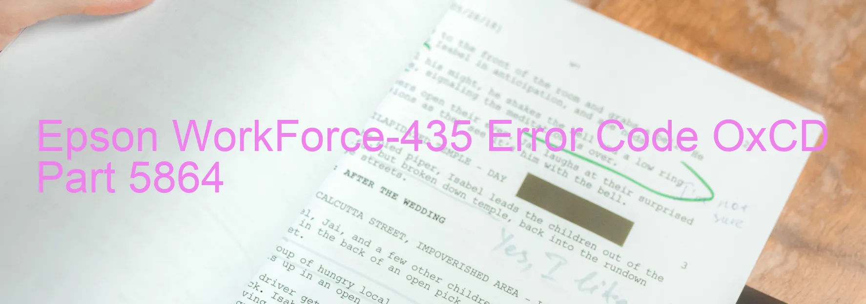 Epson WorkForce-435 Error Code OxCD Part 5864