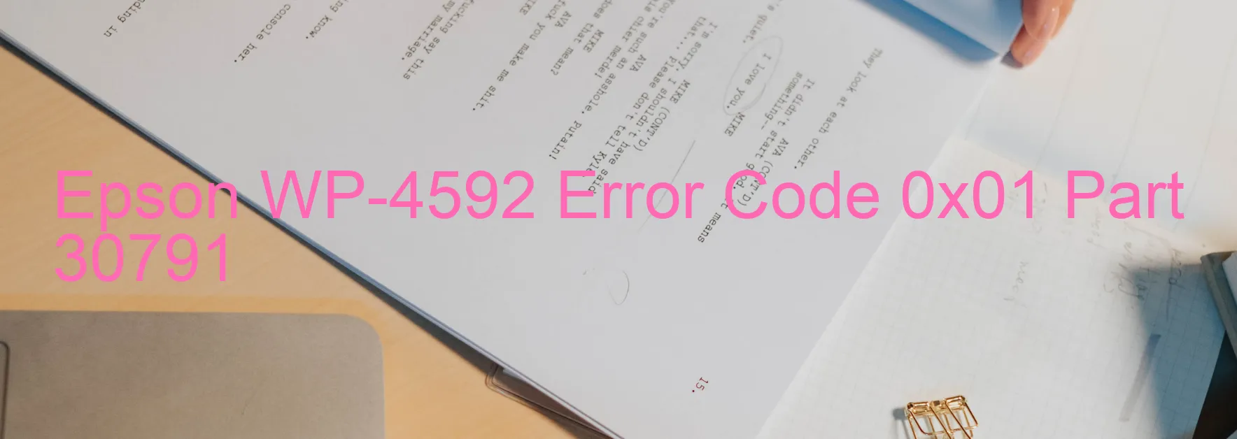 Epson WP-4592 Error Code 0x01 Part 30791